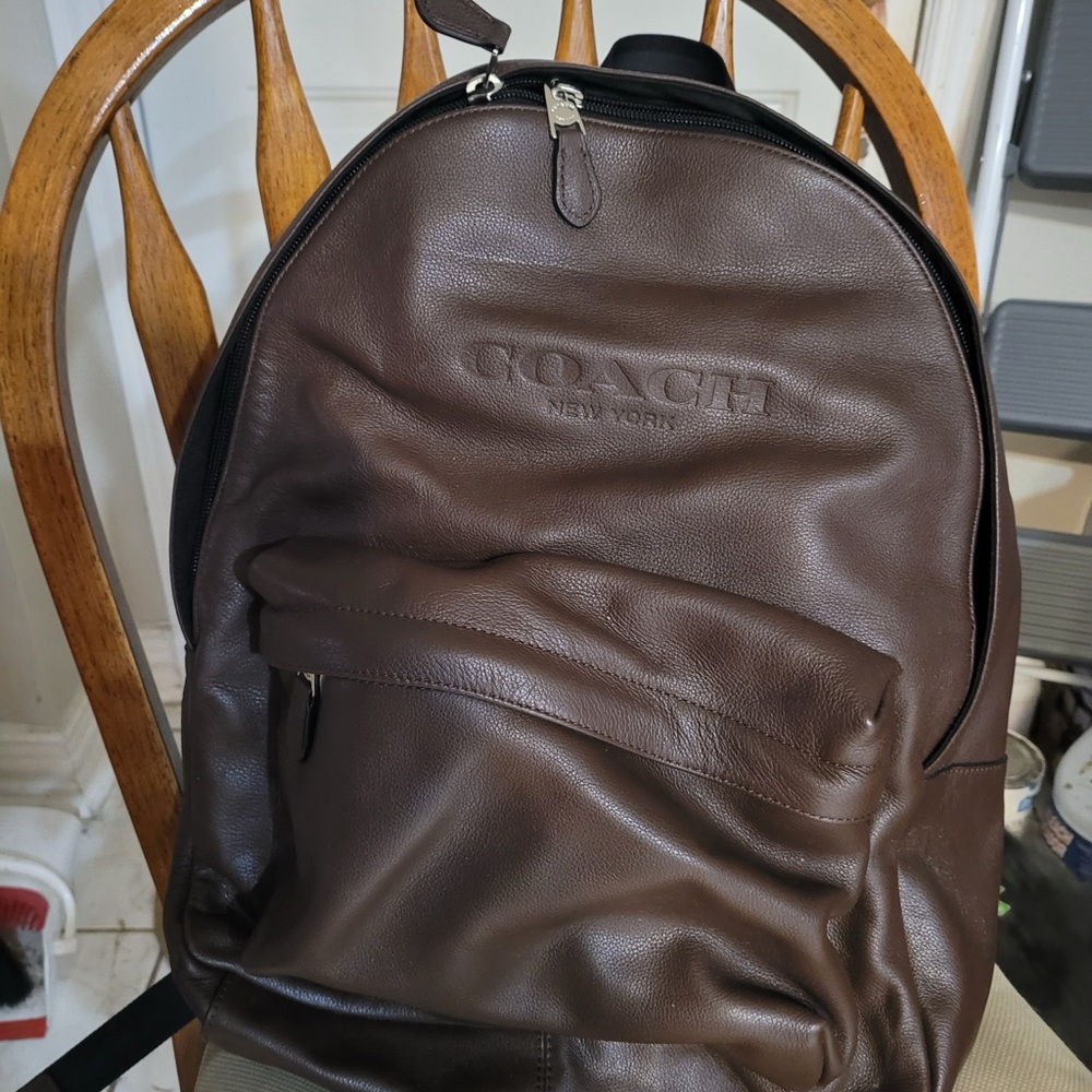 Coach Brown Leather Backpack - image 1